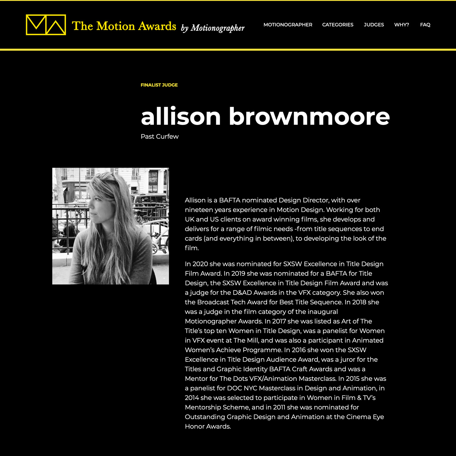 Allison Brownmoore Motionograpgher Judge
